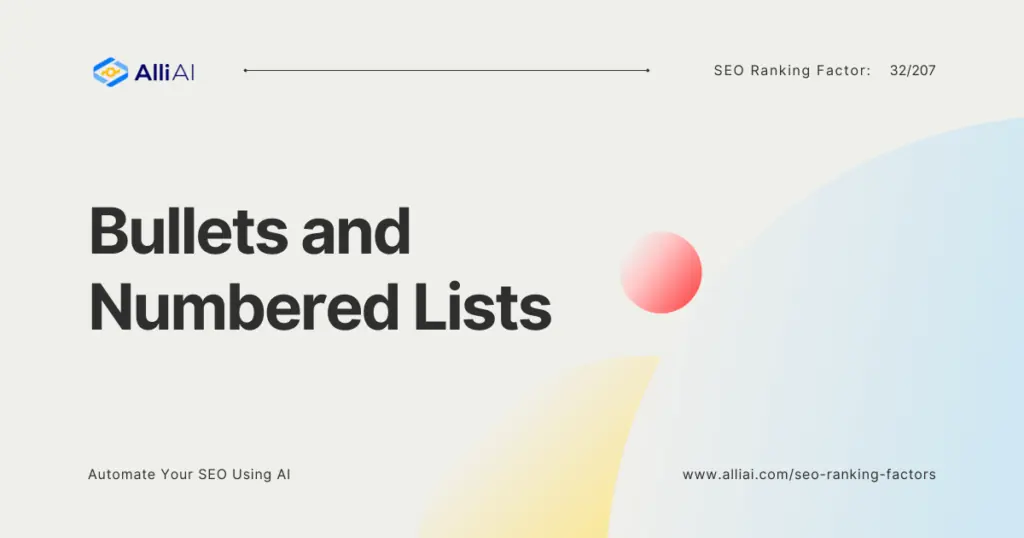 Bullets and Numbered Lists | Cover Image