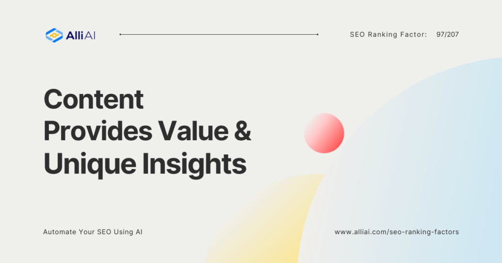 Content Provides Value and Unique Insights | Cover Image