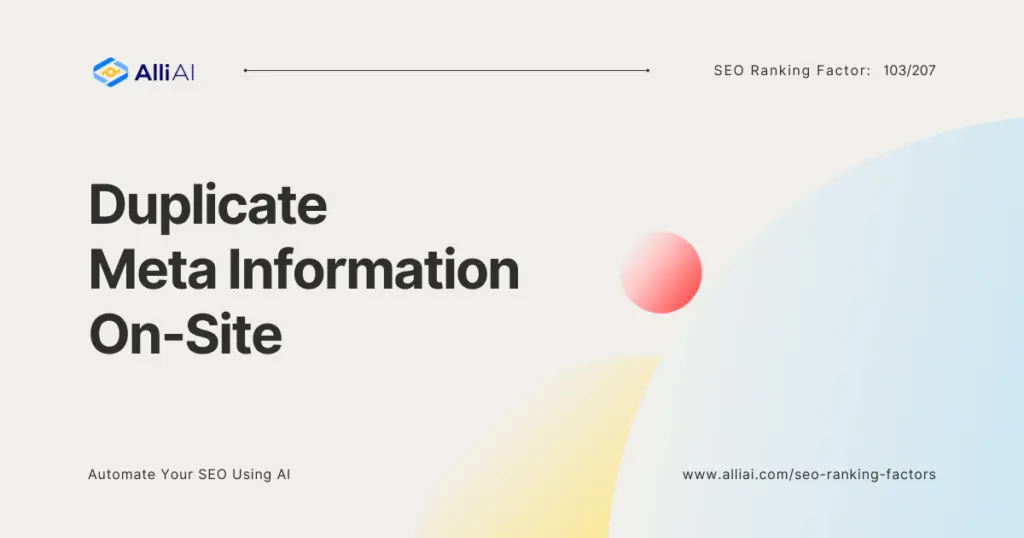 Duplicate Meta Information On-Site | Cover Image