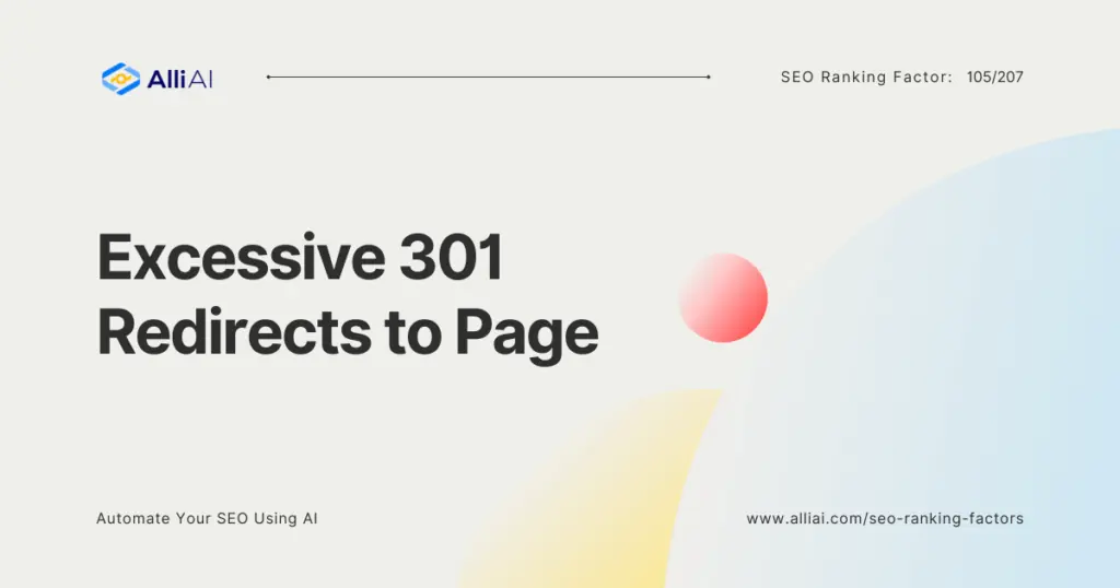 Excessive 301 Redirects to Page | Cover Image