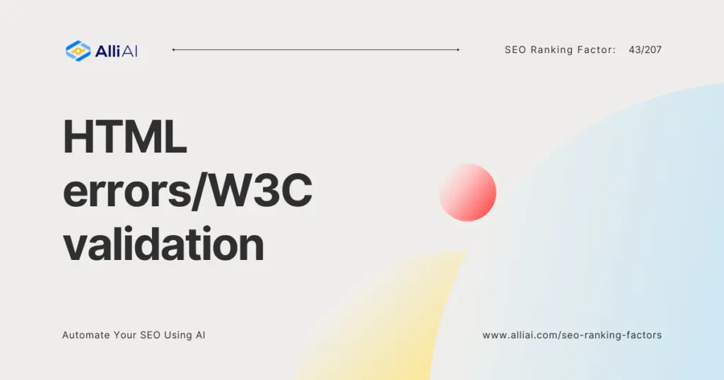 HTML errors/W3C validation | Cover Image