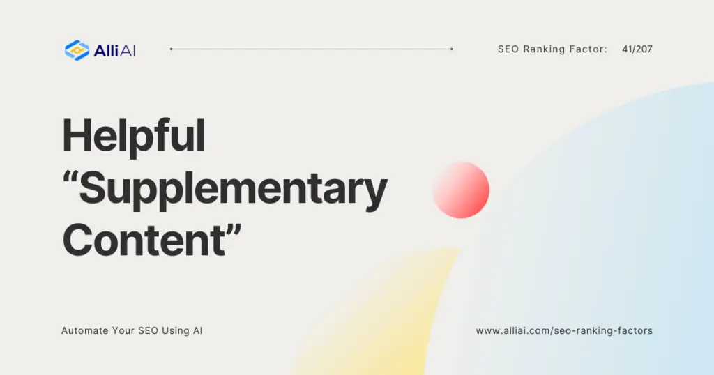 Helpful “Supplementary Content” | Cover Image