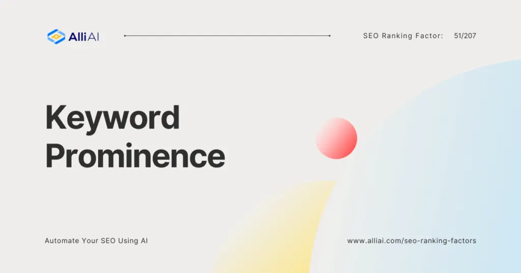 Keyword Prominence | Cover Image