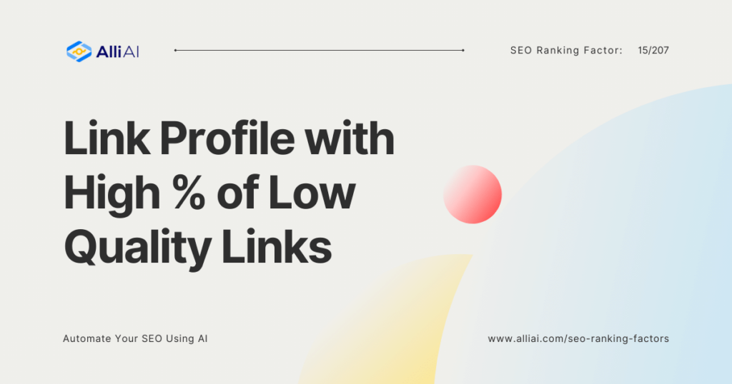 Link Profile with High % of Low Quality Links | Cover Image