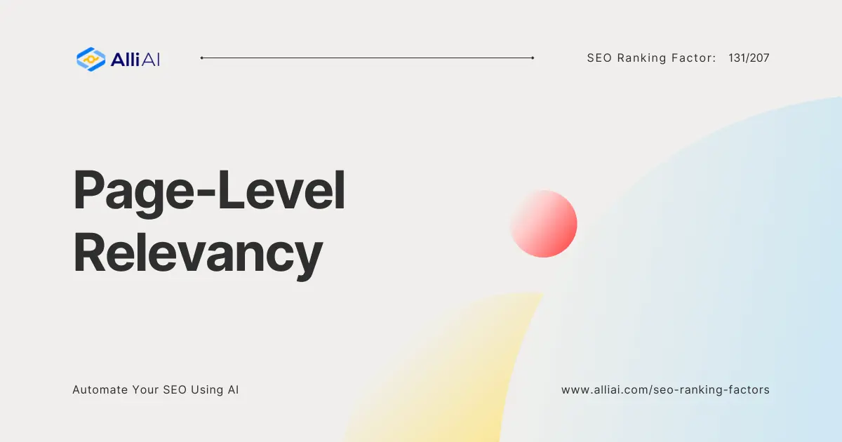 Page Level Error Example Page-Level Relevancy and SEO: What You Need to Know – Alli AI
