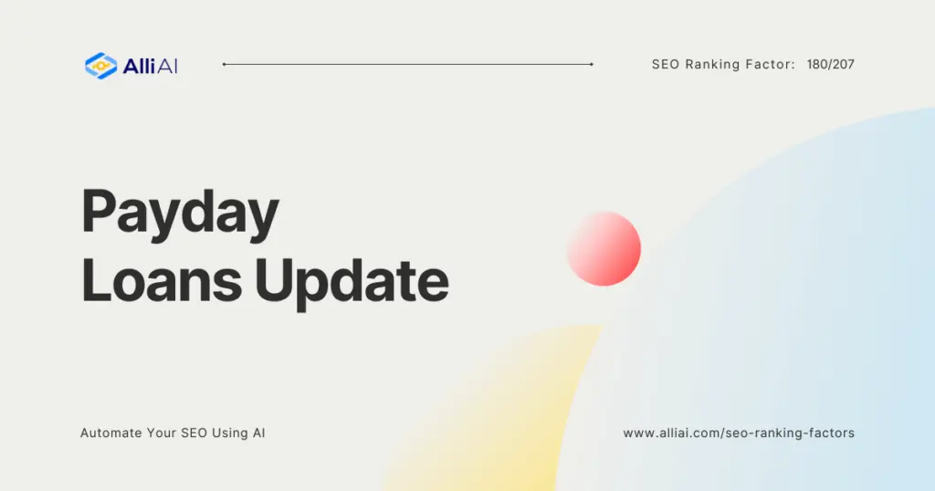 Payday Loans Update | Cover Image