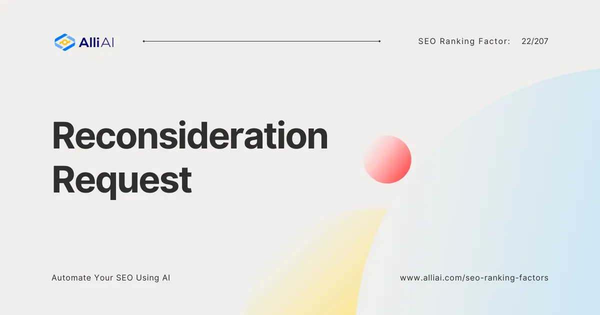 Reconsideration Request | Cover Image