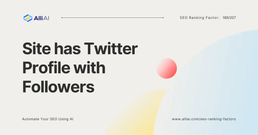 Site has Twitter Profile with Followers | Cover Image