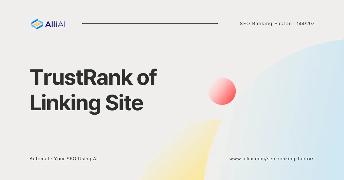 TrustRank of Linking Site | Cover Image