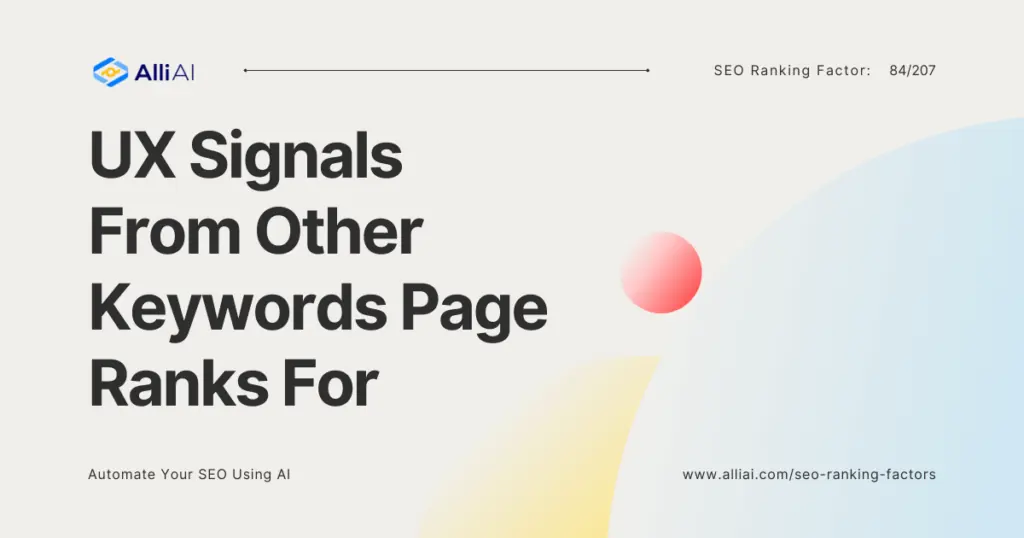 UX Signals From Other Keywords Page Ranks For | Cover Image