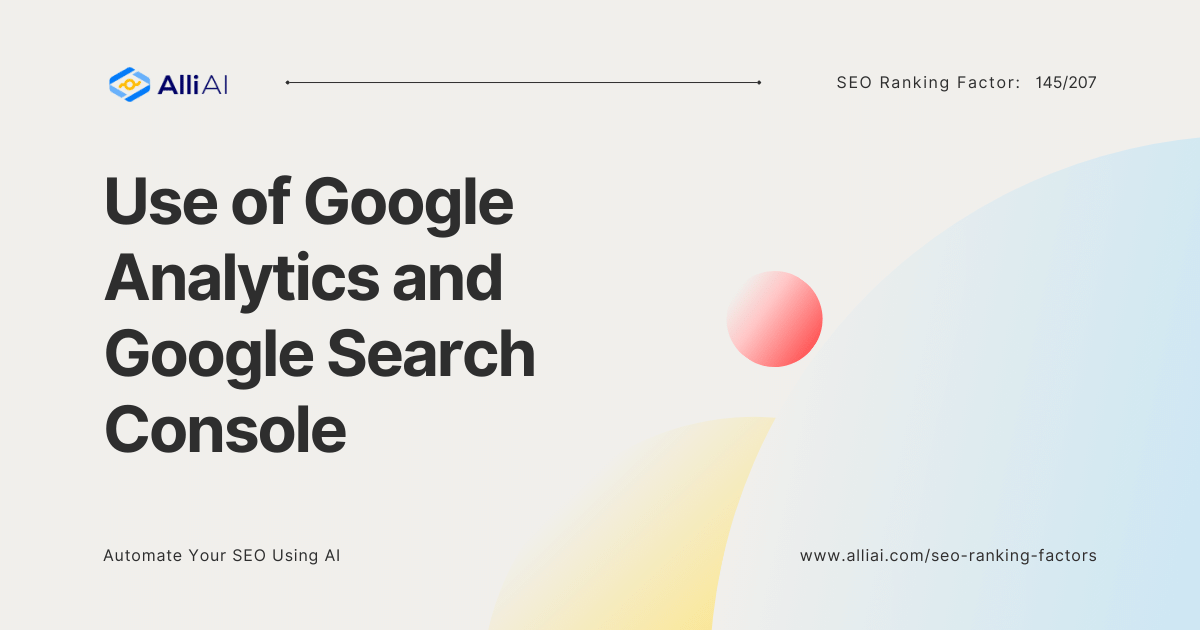 Use of Google Analytics and Google Search Console | Cover Image