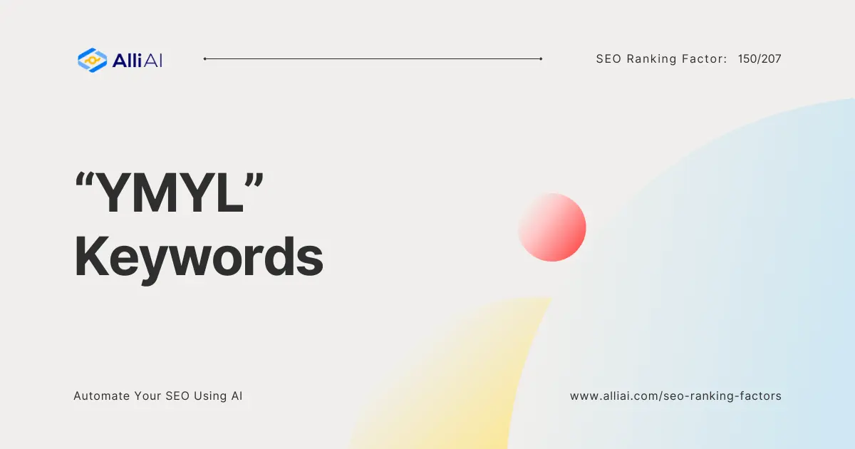 “YMYL” Keywords | Cover Image