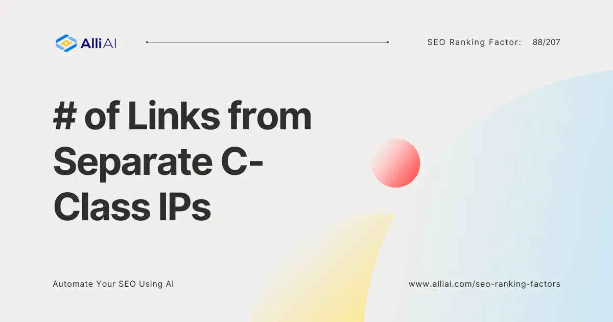 # of Links from Separate C-Class IPs | Cover Image